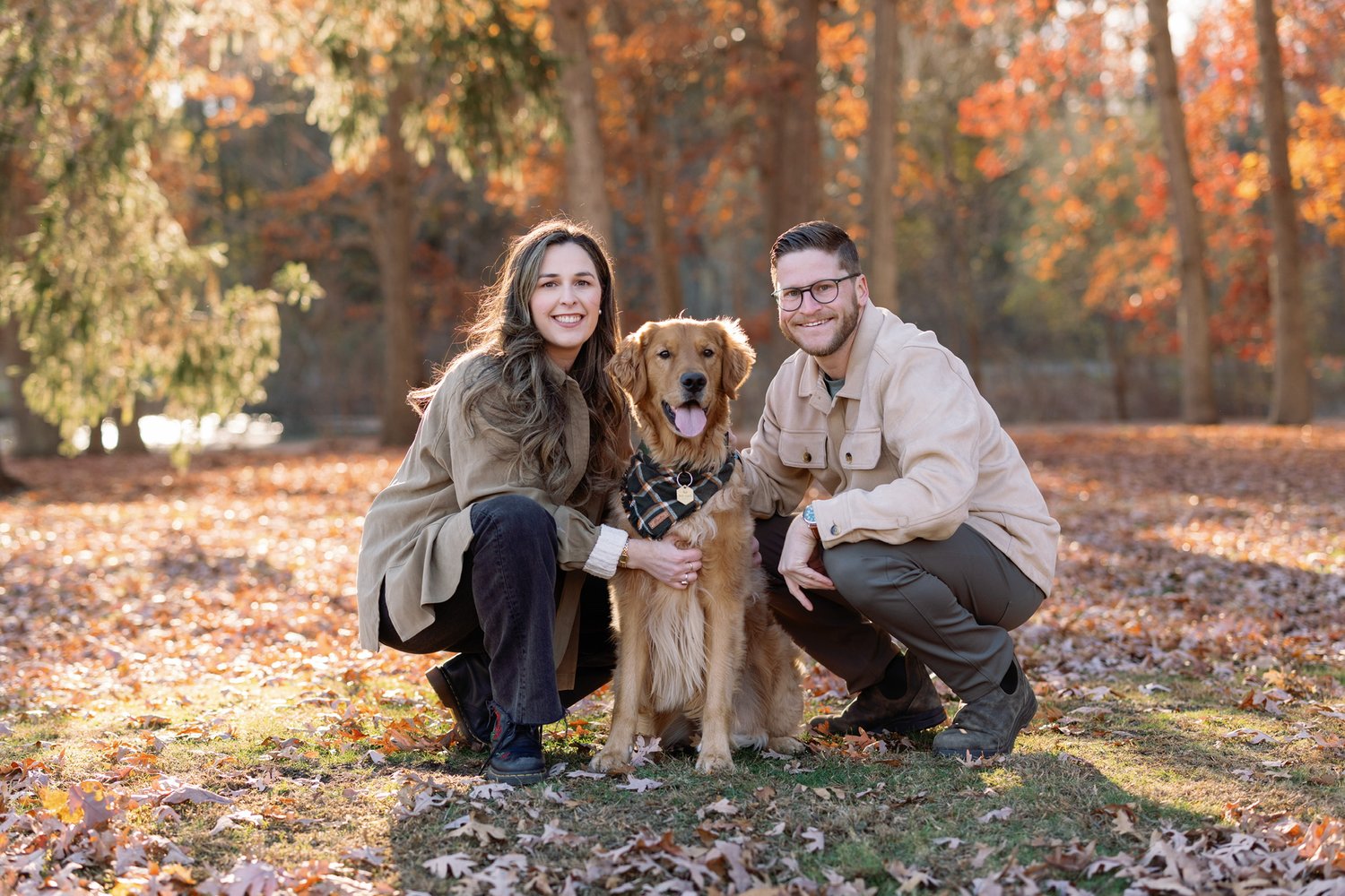Erica and Adam with Weasley in autumn
