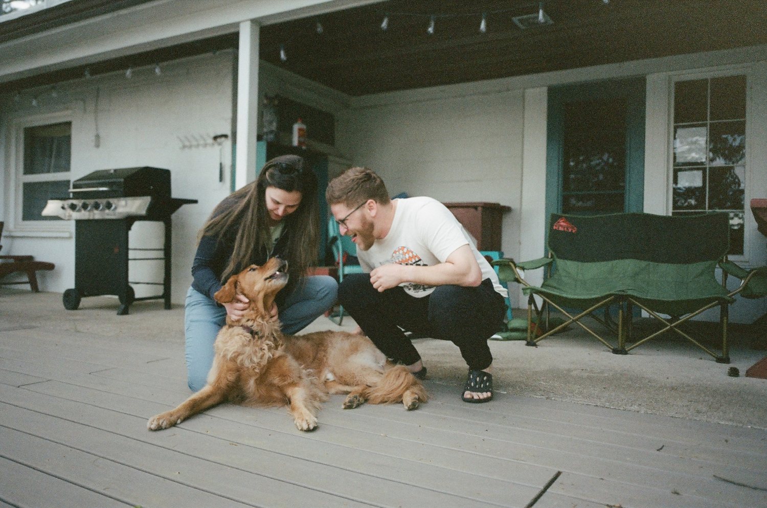 Erica and Adam with the golden