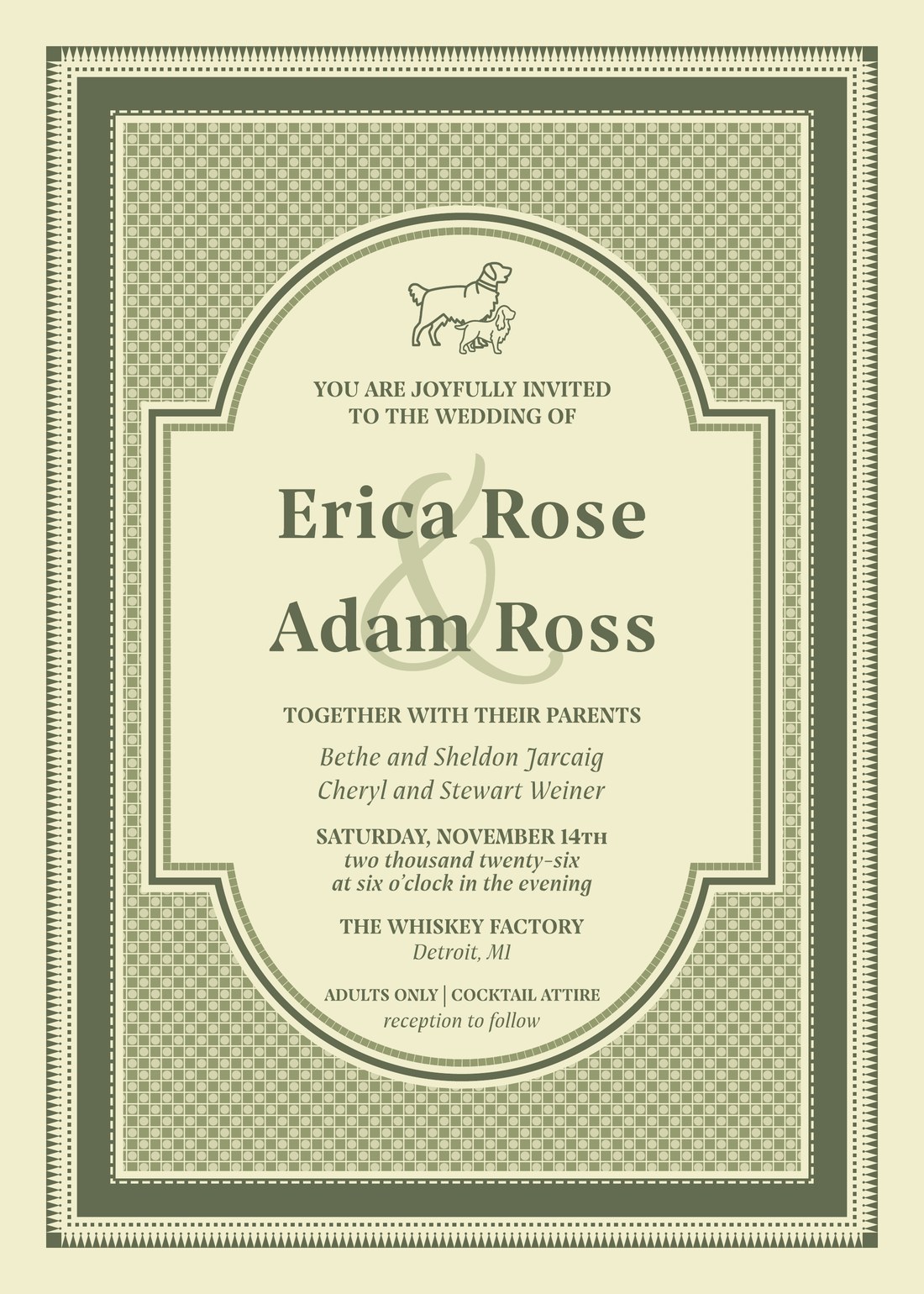 Erica and Adam wedding invitation