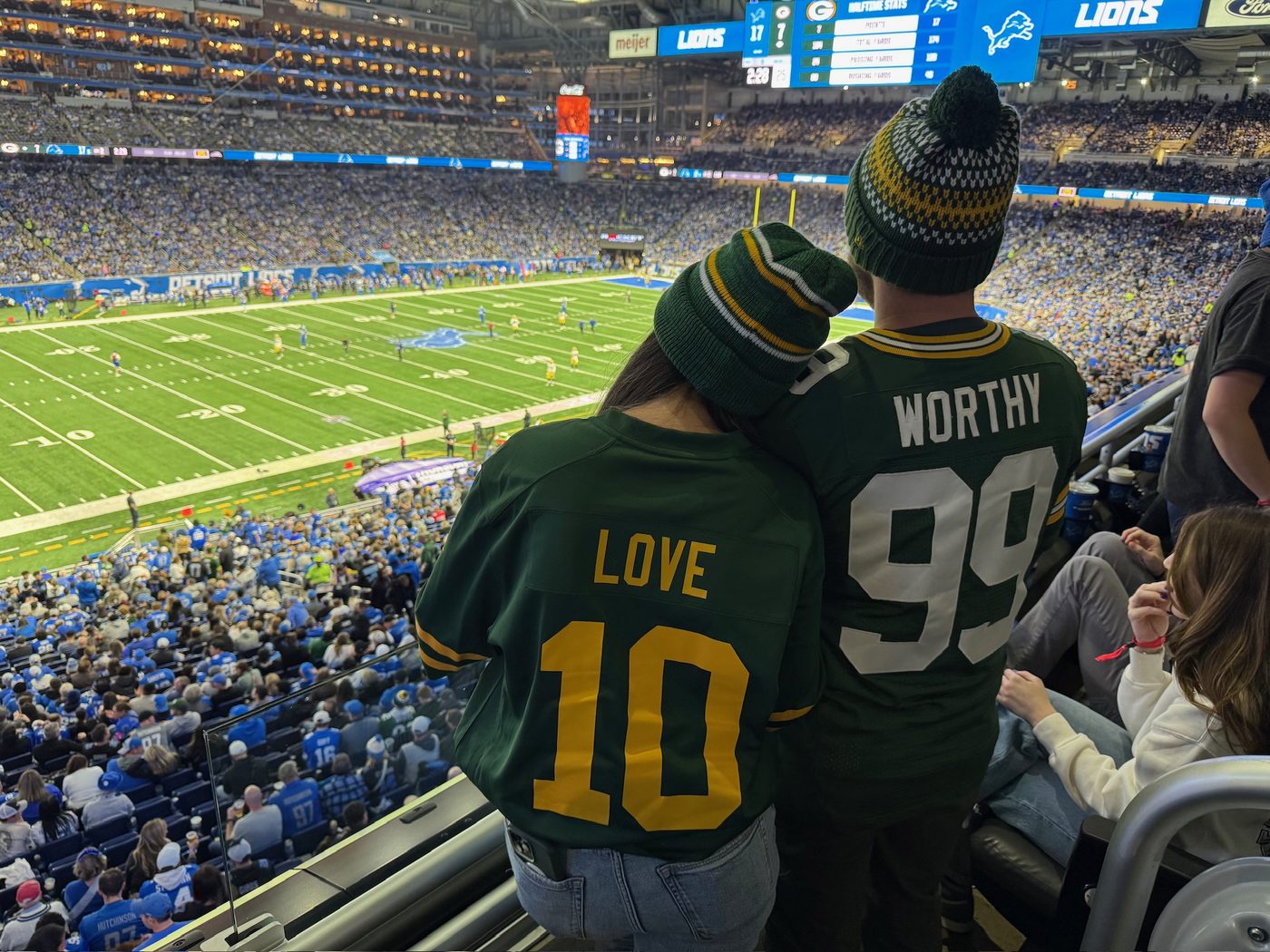 At the Packers game